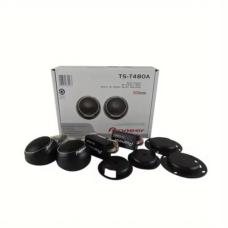 FanzyMarket silk dome car tweeter speakers, 1-inch 12V auto audio tweeters with 80W RMS for car sound systems.