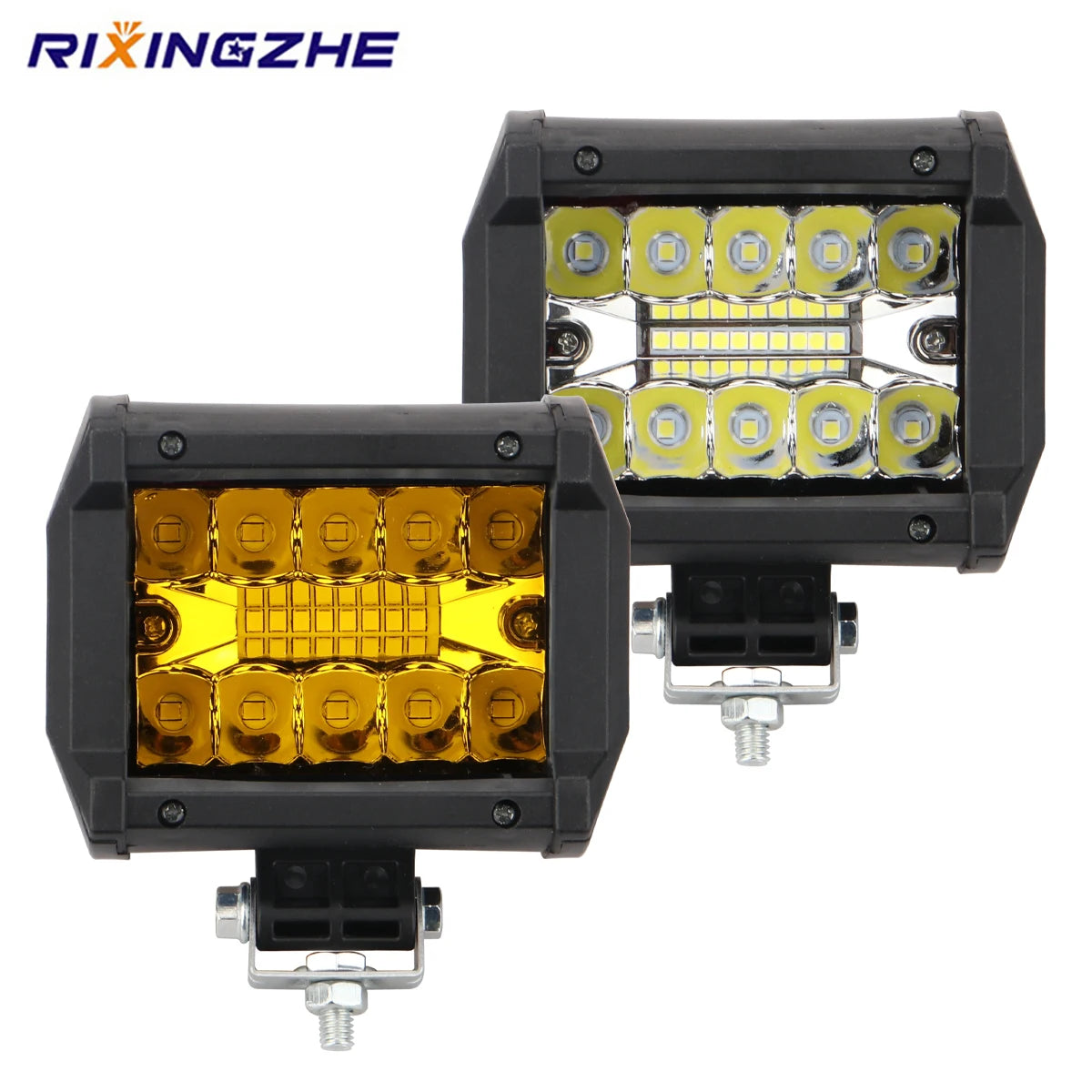 FanzyMarket 60W 12V LED work light with 20-SMD combo beam fog spotlight for trucks, UTVs, SUVs, ATVs, and off-road vehicles.