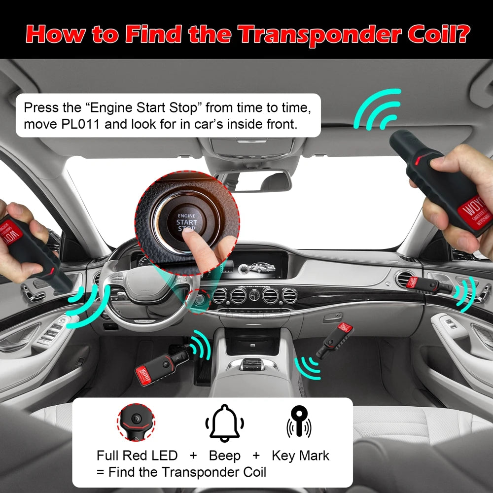 FanzyMarket PKE LF Transponder Coil Locator and Keyless Entry LF Antenna Detector for car transponder testing and coil detection.