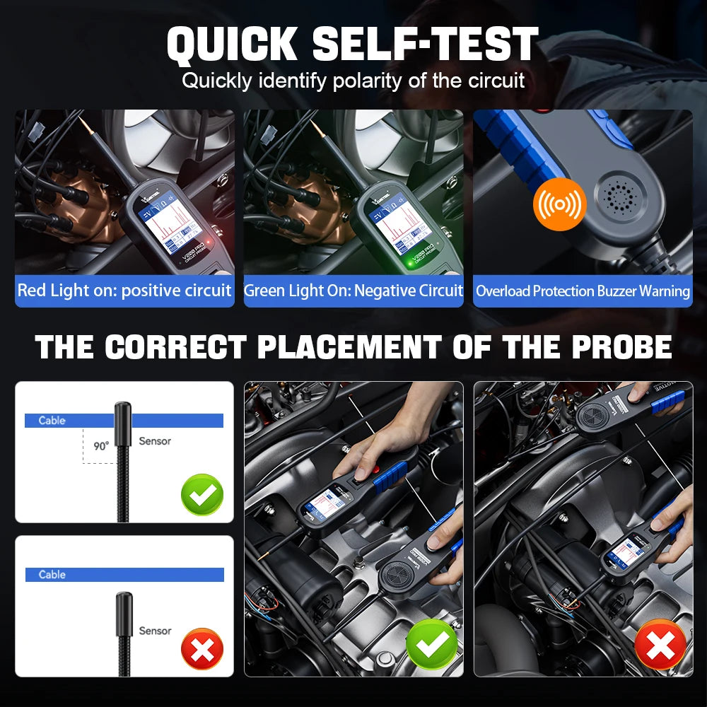 FanzyMarket 12/24V car circuit tester with 40ft cable, relay, fuse, and breaker finder for auto lighting and electronics diagnostics.