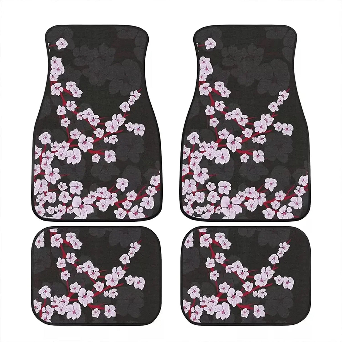 FanzyMarket Great Wave Off Kanagawa 4-piece all-weather car floor mats, universal fit for SUVs, sedans, and trucks, with ocean wave design.
