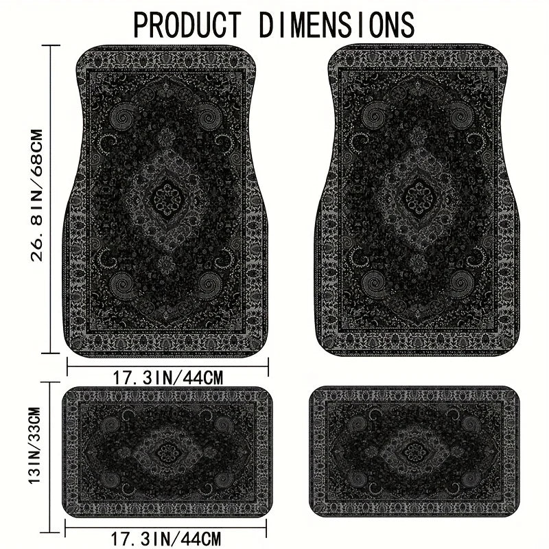 FanzyMarket bandana print rectangular car floor mats made of synthetic fiber for auto interior protection and style.