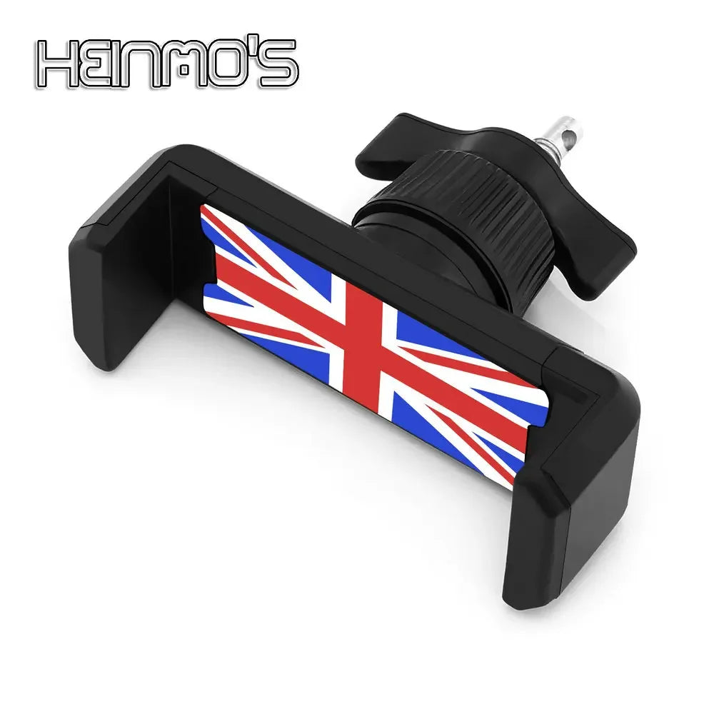 FanzyMarket adjustable car phone GPS holder clip in grey, fits 2.2-3.5 inch phones, universal interior mount for auto and moto use.