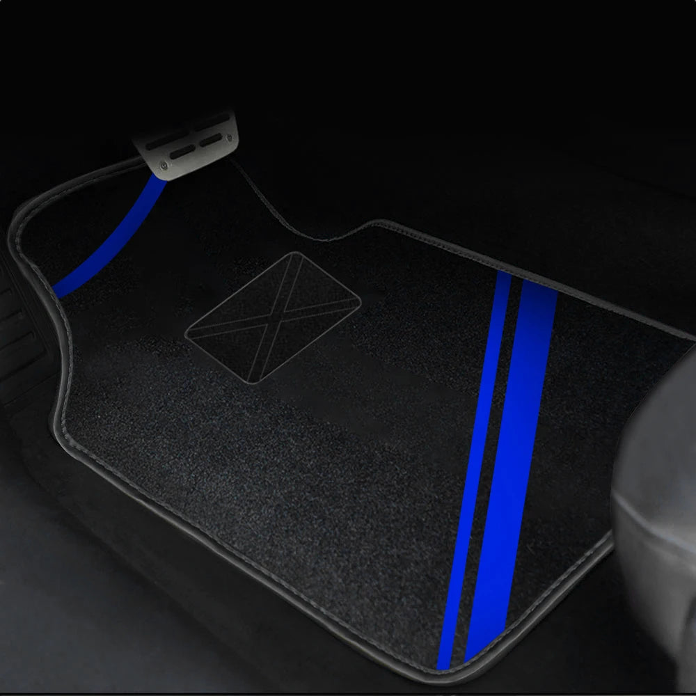 Four-piece suede-style synthetic car floor mats set by FanzyMarket, with anti-slip backing for cars, SUVs, and vans.