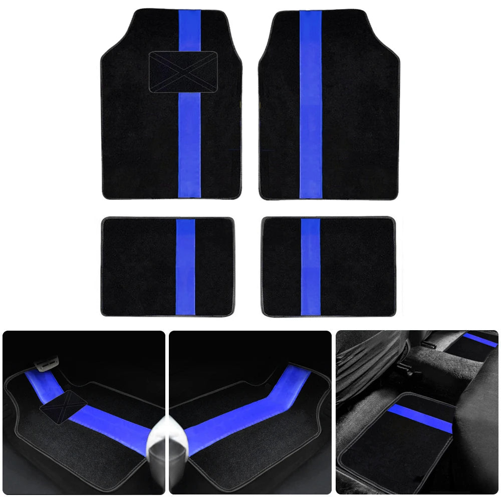 FanzyMarket 4-piece universal car floor mats set in suede-style synthetic carpet, anti-slip, easy to clean for cars, SUVs, and vans.