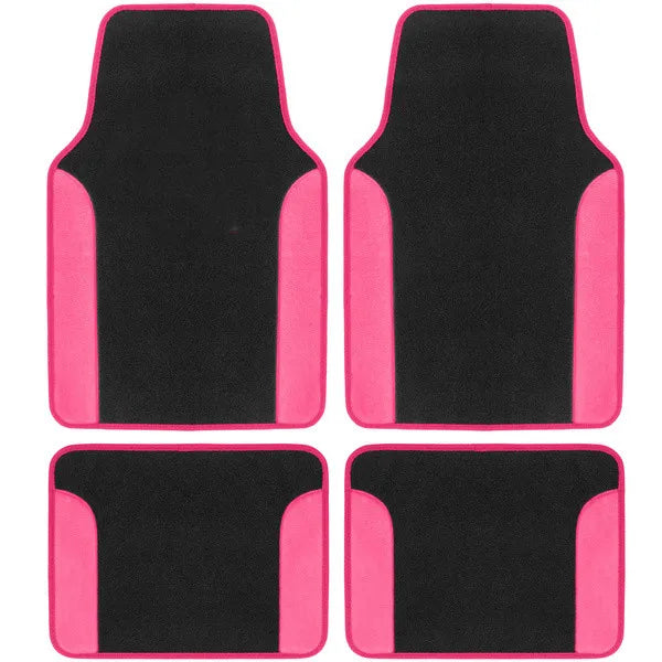 4-piece FanzyMarket car floor mats set with suede-style synthetic carpet, anti-slip, easy to clean for cars, SUVs, and vans.