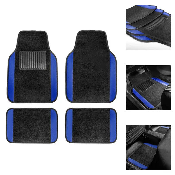 FanzyMarket 4-piece suede-style synthetic car floor mats set, universal fit for cars, SUVs, vans, with anti-slip and easy-clean features.