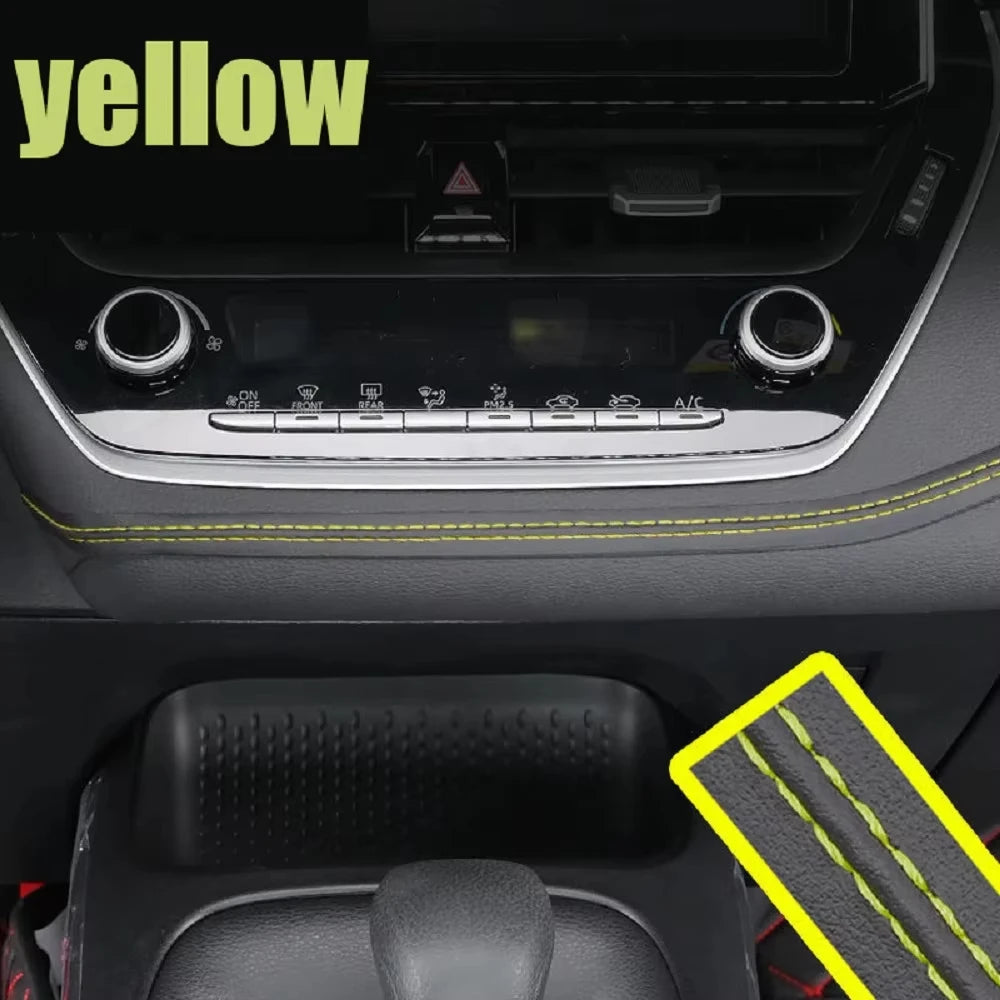 Red PU leather car trim braid, self-adhesive decorative strip for dashboard and door interior molding by FanzyMarket.