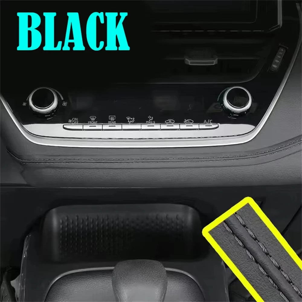 Red PU leather car trim braid, self-adhesive decorative strip for dashboard and door interior molding, universal fit.