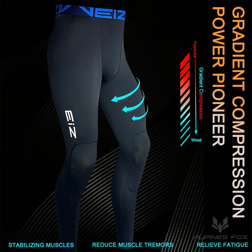 Black motorcycle compression riding pants by FanzyMarket with breathable mesh, CE knee and hip protectors for motocross riding.