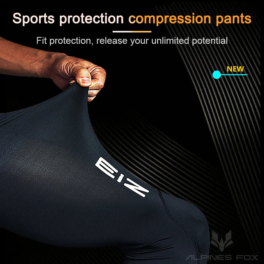 Black motorcycle compression riding pants by FanzyMarket with breathable mesh, CE knee and hip protectors, designed for summer motocross.