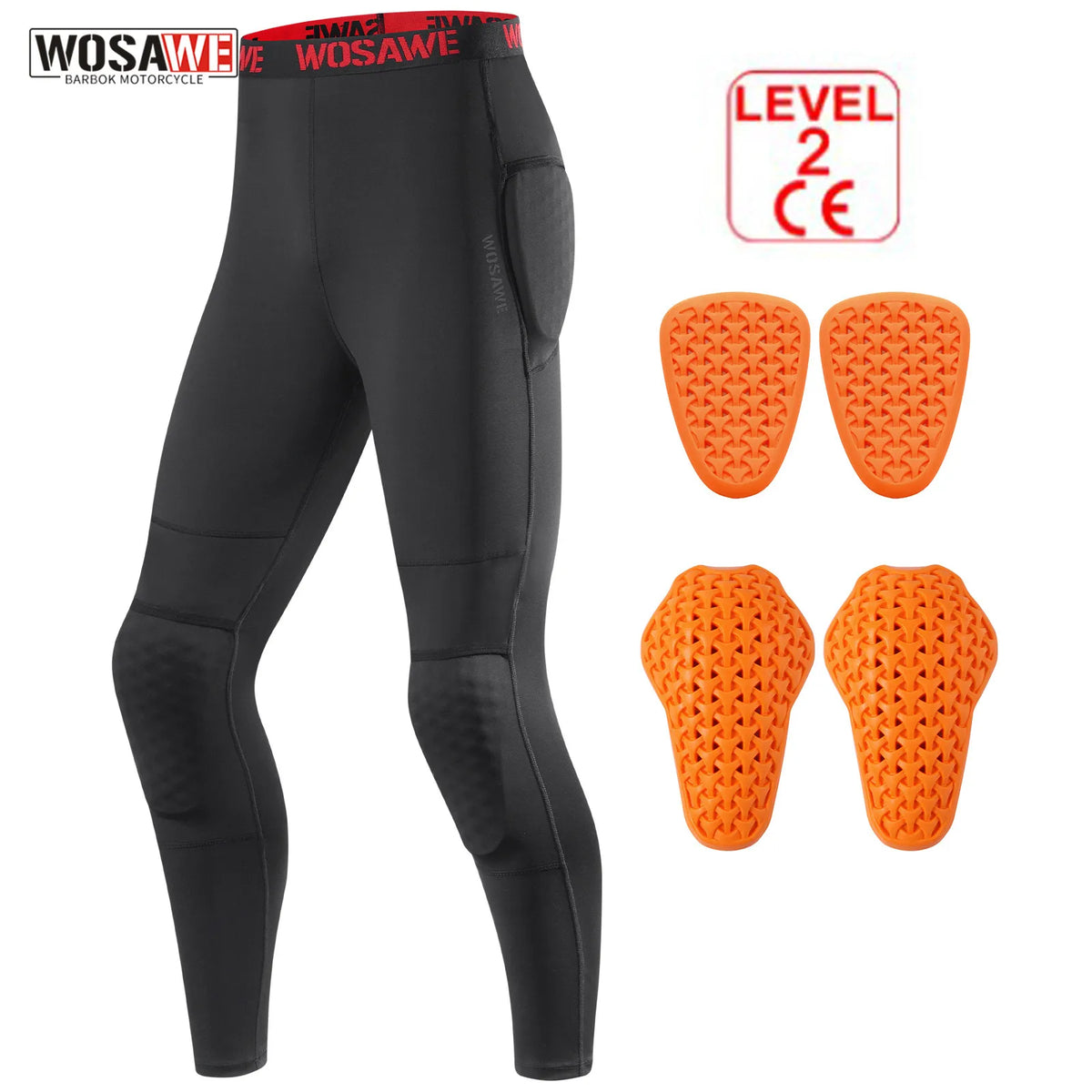 Men's CE-certified motorcycle pants by FanzyMarket with detachable knee and hip pads, breathable black motocross off-road cycling gear.