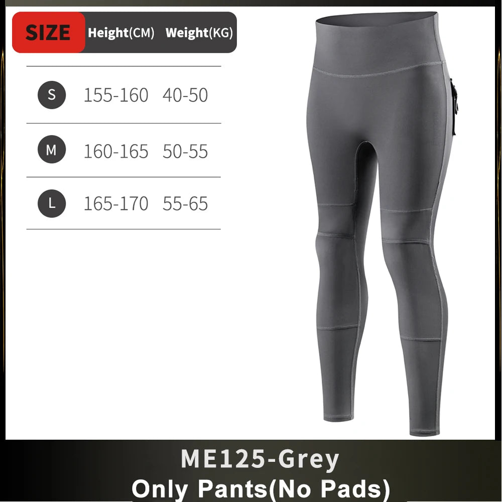 FanzyMarket women's high-waist motorcycle riding pants with removable knee pads, reflective details, designed for commuter and fitness riding.