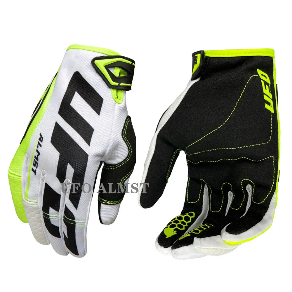 FanzyMarket men's off-road motorcycle gloves, full-finger shockproof MX ATV racing gloves with breathable, touchscreen, windproof features.