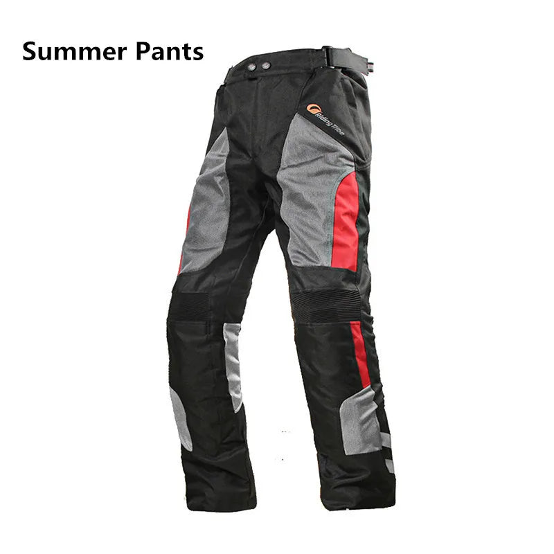 FanzyMarket men's motorcycle riding pants with removable liner, knee pads, waterproof and breathable summer and insulated winter gear.