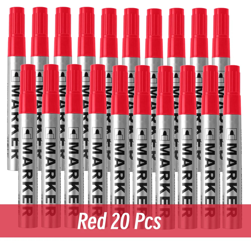 FanzyMarket waterproof black permanent paint marker for auto tires, metal, and glass, quick-dry oil-based pen for vehicle detailing