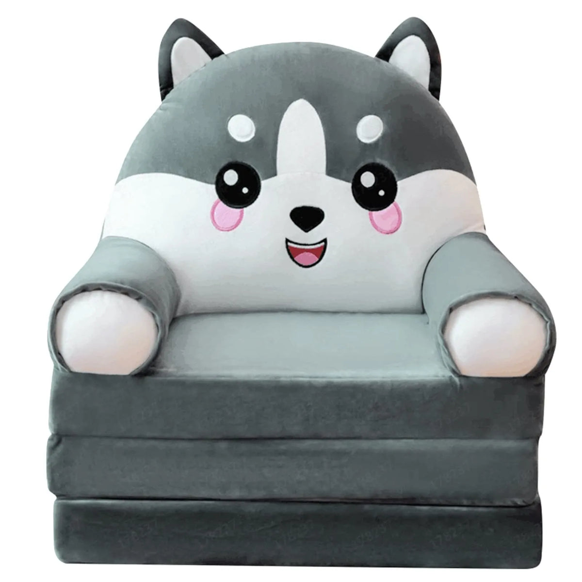 FanzyMarket children's 2-in-1 foldable plush sofa bed and cartoon kids chair, perfect for naps and play in nursery or playroom.
