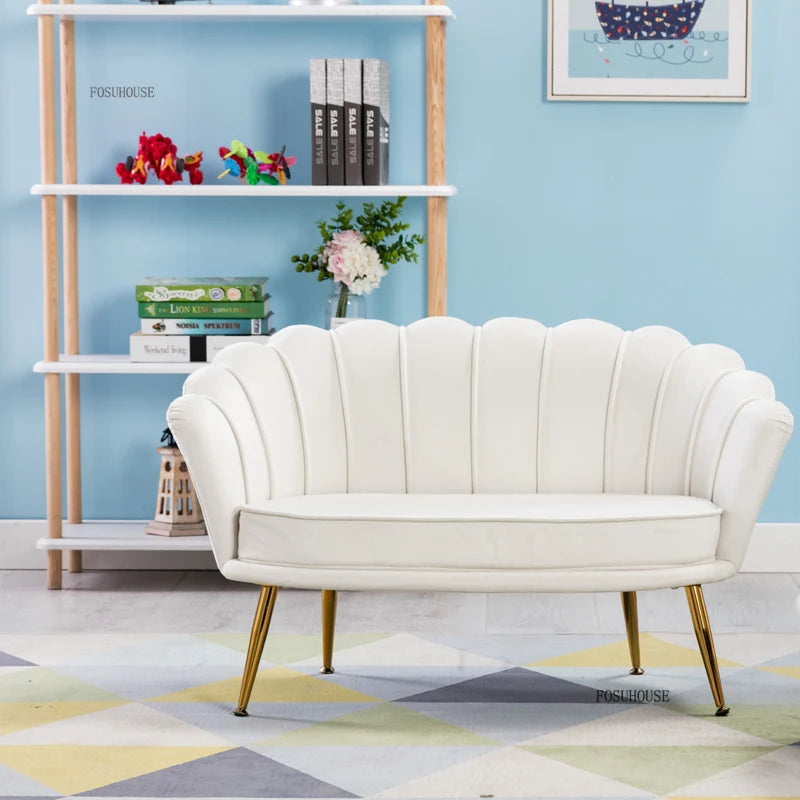 FanzyMarket kids fabric sofa chair, white children's reading corner armchair for playroom and living room, soft and comfortable.