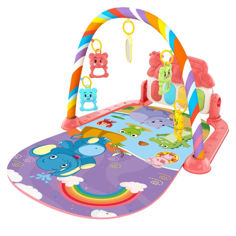 FanzyMarket musical baby activity gym play mat with piano keyboard for tummy time and developmental play for infants 0-36 months.