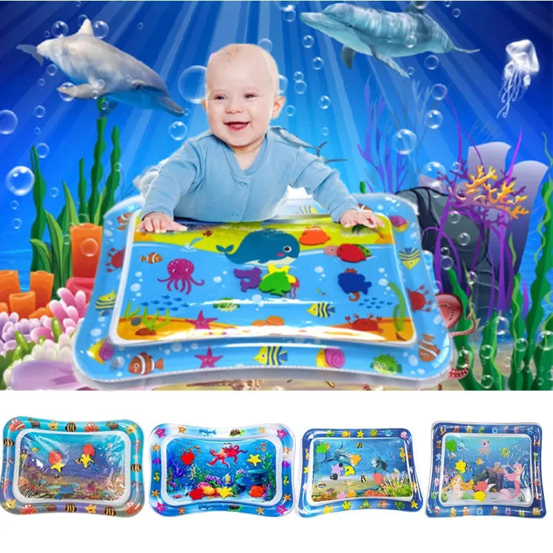 Inflatable baby water play mat from FanzyMarket, designed for tummy time and sensory activity, measuring 66 x 50 cm.