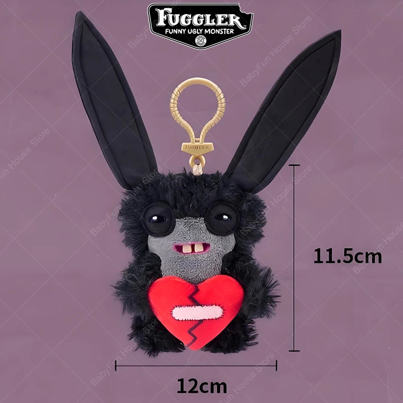 FanzyMarket funny ugly teeth monster plush toy with kawaii wide-eyed rabbit design, perfect for kids and collectors.
