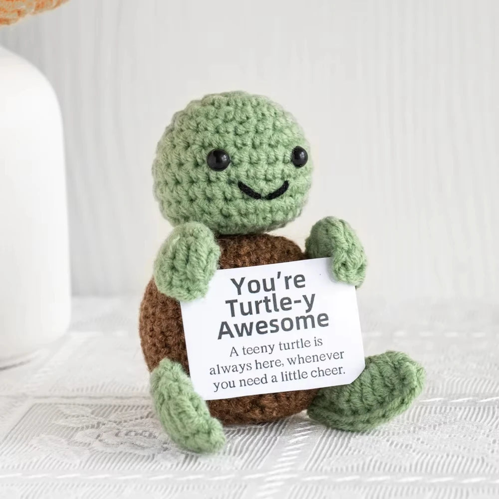 FanzyMarket handmade mini crochet potato plush doll, wool knit pocket hug, perfect for Christmas holiday home decor and gifts.