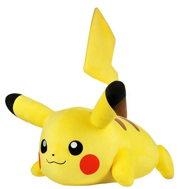 Kawaii plush toy set featuring Gengar, Pikachu, Charizard, and Piplup from FanzyMarket, soft stuffed animals for kids, 6-12 inches.