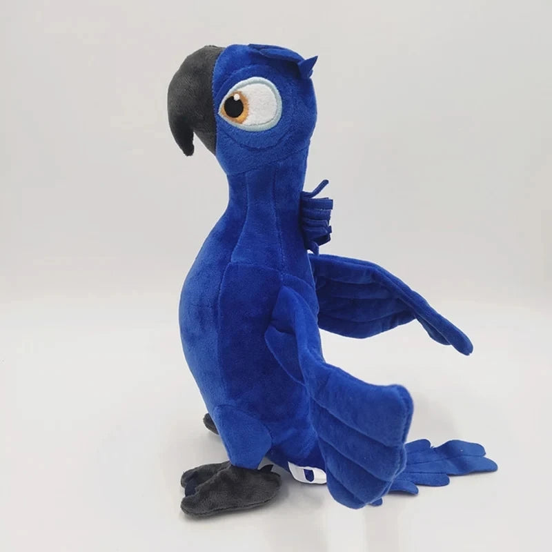 FanzyMarket Blue Parrot Plush Toy, 30cm, soft stuffed bird for kids, featuring blue and jewel accents, perfect Christmas gift.