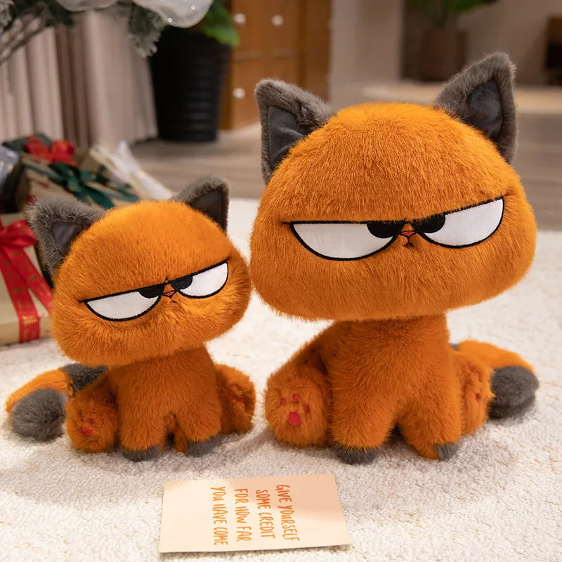 Orange Cat plush toy by FanzyMarket, 25cm kawaii soft stuffed animal perfect for kids as a cute cartoon doll gift.