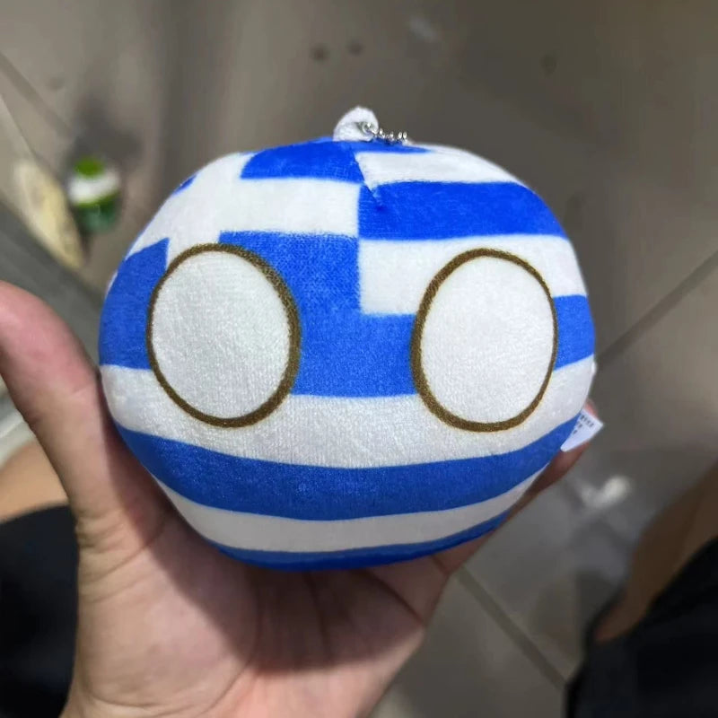 Polandball Countryball plush keychain by FanzyMarket, 10cm stuffed toy with 70 designs, ideal for kids and collectors.