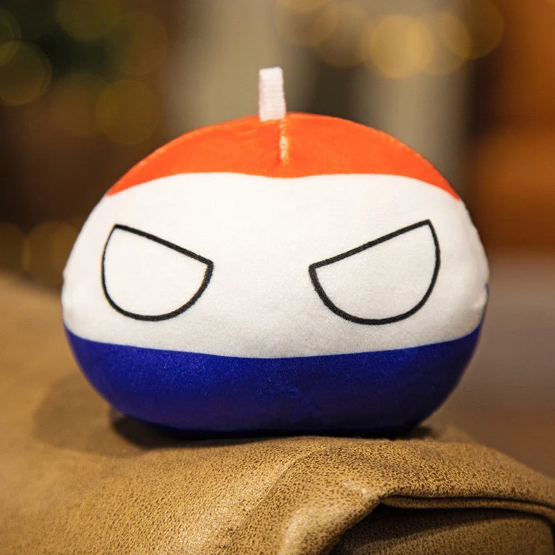 Polandball Countryball plush keychain by FanzyMarket, 10 cm, featuring 70 colorful designs, soft stuffed toy for kids and collectors.