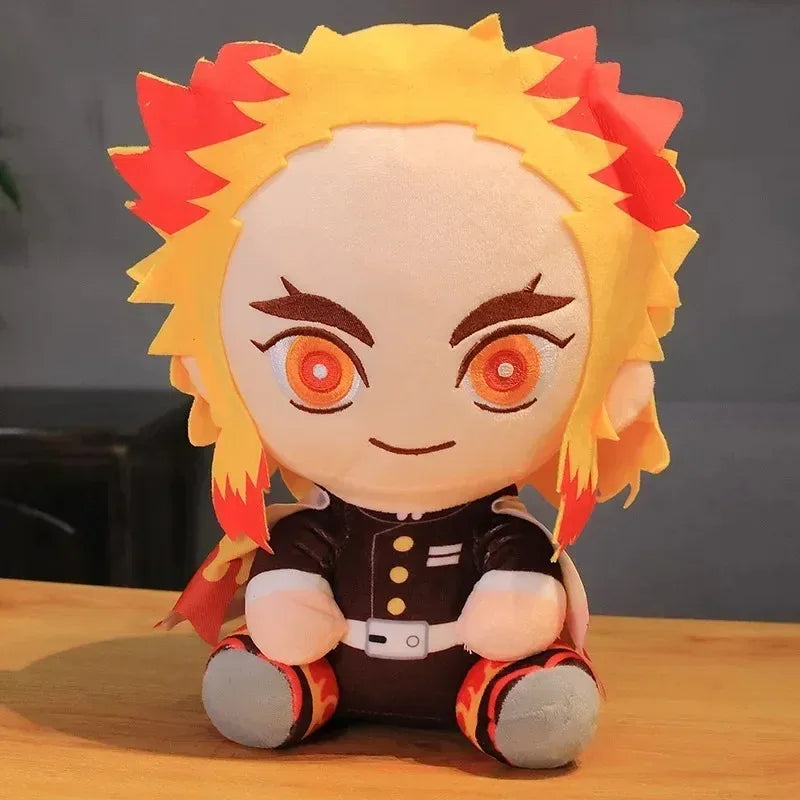 Demon Slayer plush dolls featuring Tanjirou, Nezuko, Zenitsu, and Kyojuro from Kimetsu No Yaiba, soft stuffed toys for kids and collectors
