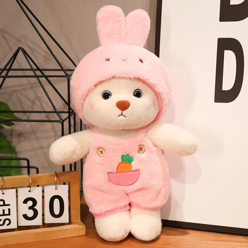Anime cosplay joint plushies featuring bear, bunny, duck, shark, and pig soft stuffed dolls for girls, sizes 25-35cm.
