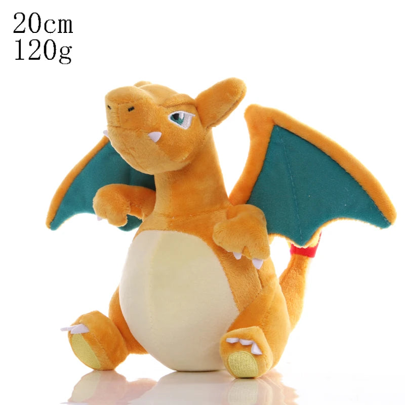 FanzyMarket Pikachu & Friends plush stuffed animals, 8 inches, featuring Pikachu, Charmander, Squirtle, Eevee, and more.