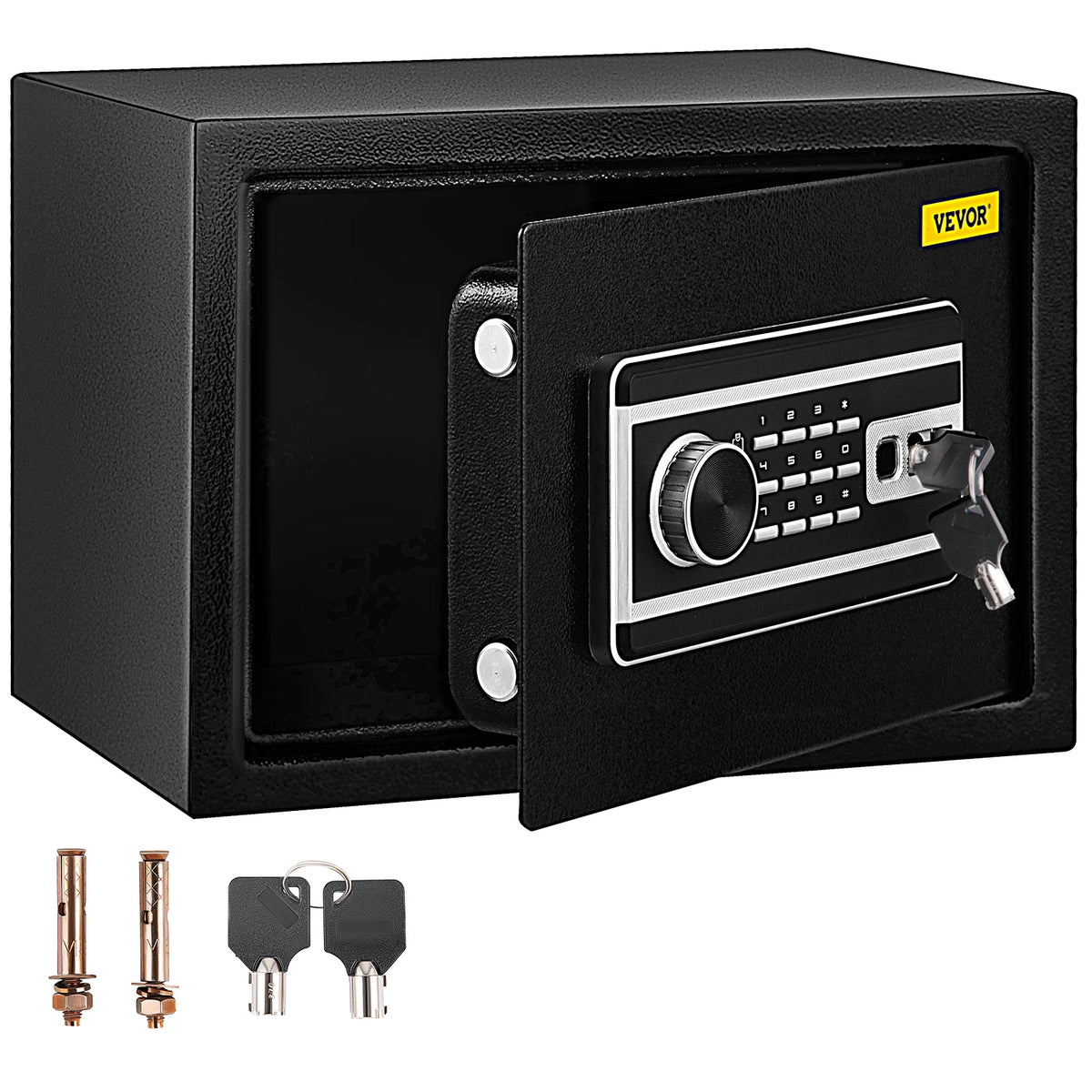 FanzyMarket fingerprint and digital lock home safe, wall-mount security box in 0.8 to 2.1 cu ft, for valuables like jewelry and documents.