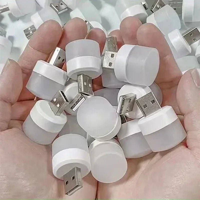 FanzyMarket mini USB night lights in warm and white LED, portable plug-in lamps for reading and eye protection, 3-5 pack.