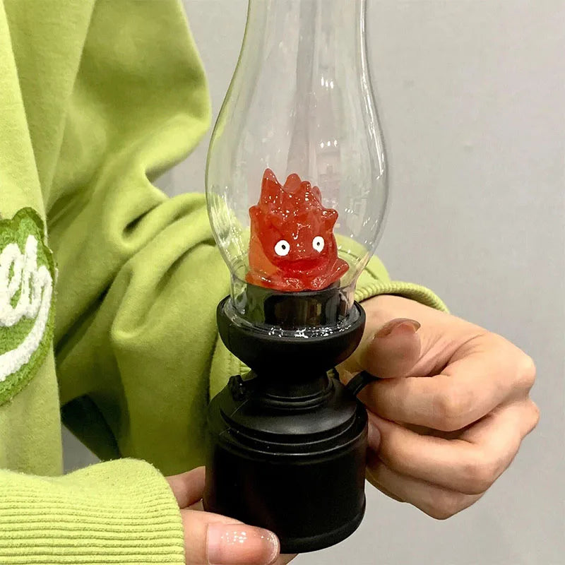 FanzyMarket Calcifer flameless LED night light resembling a retro cartoon kerosene lamp, perfect for bedside decorative lighting.