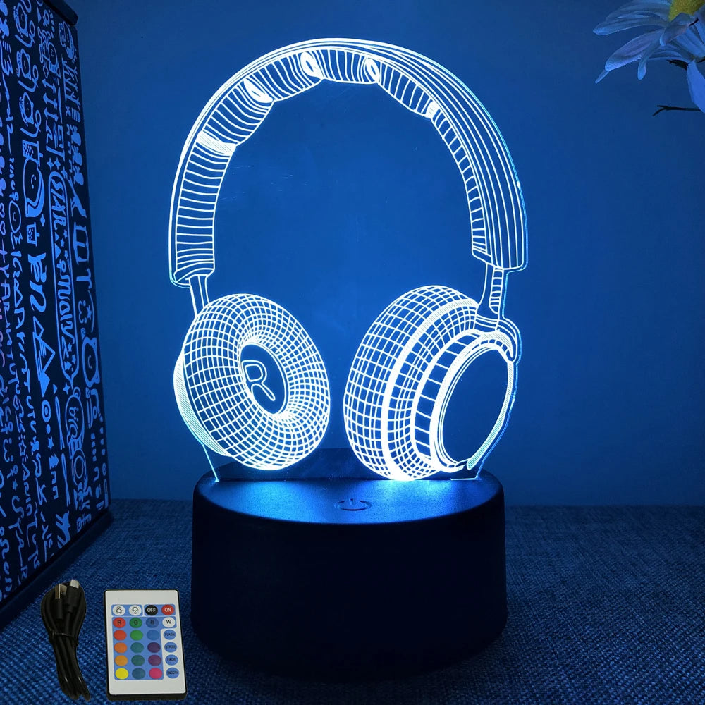 FanzyMarket Neon Gamer 3D LED Night Light with RGB glow, designed as a gaming table lamp for kids, bedrooms, and gamer rooms.
