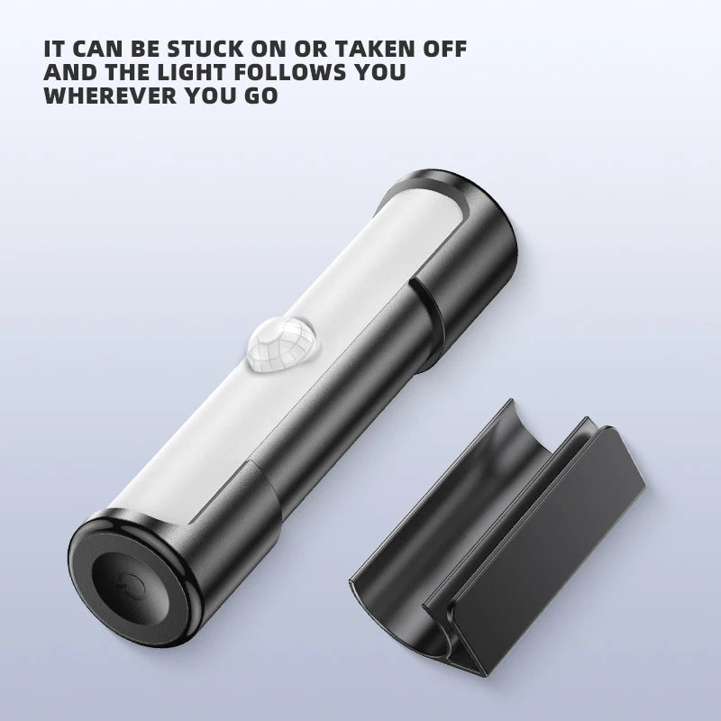 FanzyMarket 3-color motion sensor LED night lamps, rechargeable USB-C, wireless portable lights for car trunks, vans, and home.