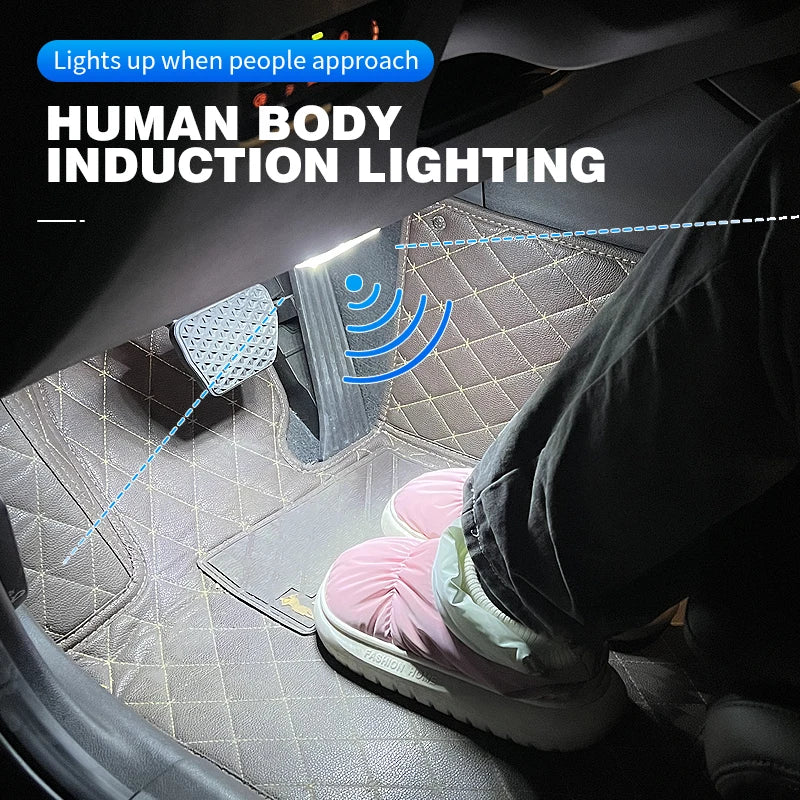 FanzyMarket wireless rechargeable LED night light with motion sensor, touch switch, USB power, ideal for car trunk, closet, or cabinet.