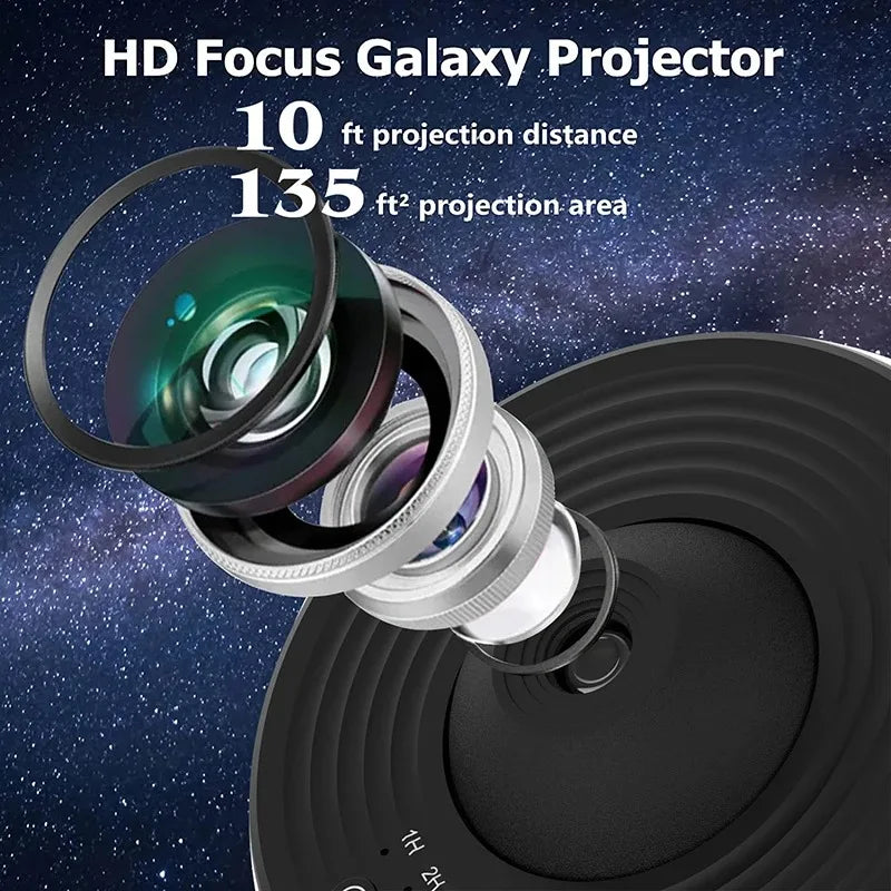FanzyMarket galaxy star projector night light displaying a rotating LED planetarium lamp with starry sky projection for kids' room decor.