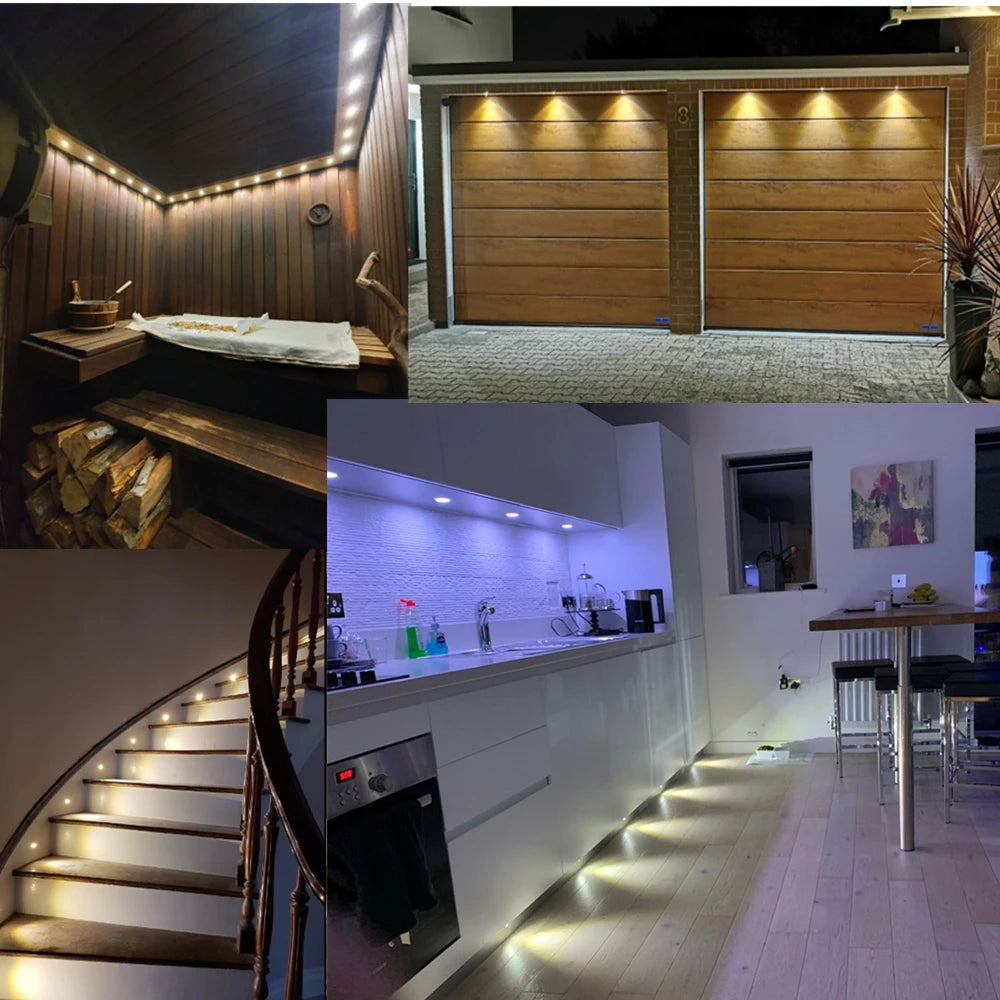FanzyMarket 1W Mini LED Recessed Spotlight in silver, 12V, dimmable, IP65 waterproof, 15mm cutout, 30°/120° beam angles.