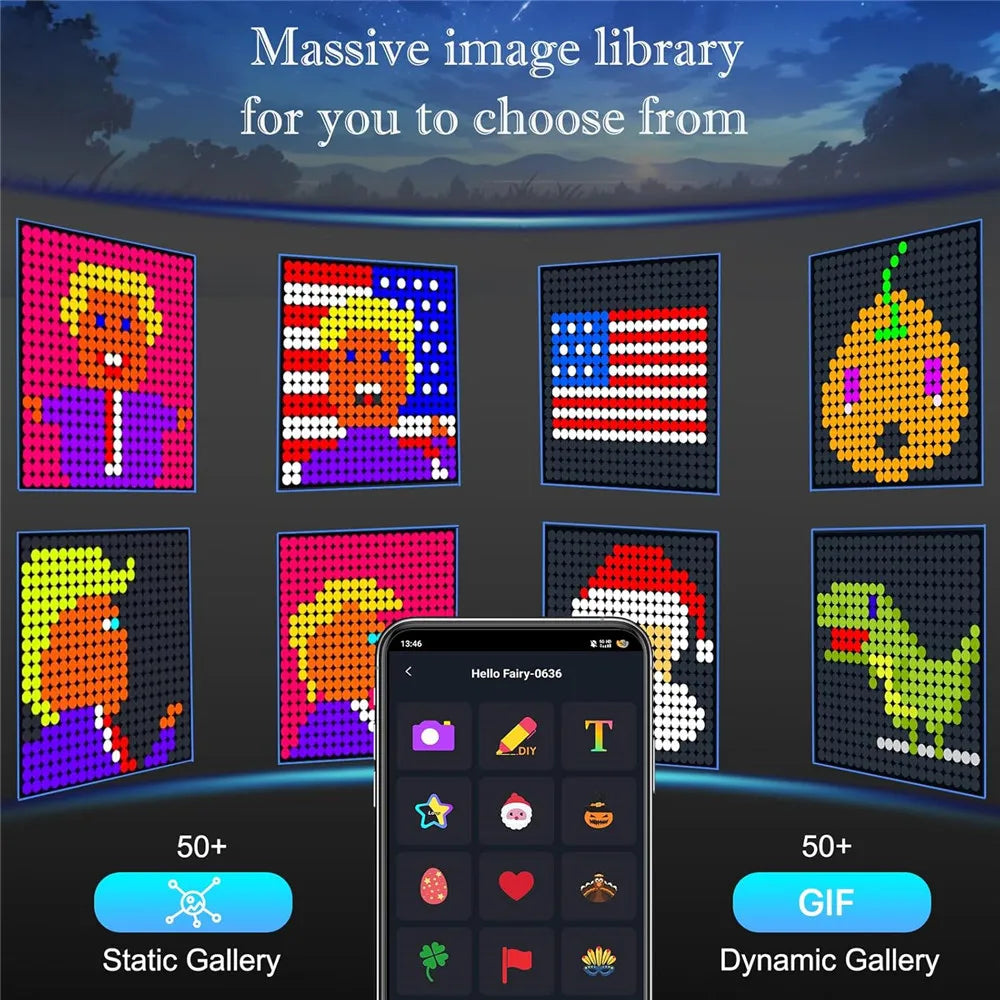 FanzyMarket RGB smart curtain lights with 400-800 LEDs, app control, remote, and music sync for party, wedding, and Valentine's Day decor.