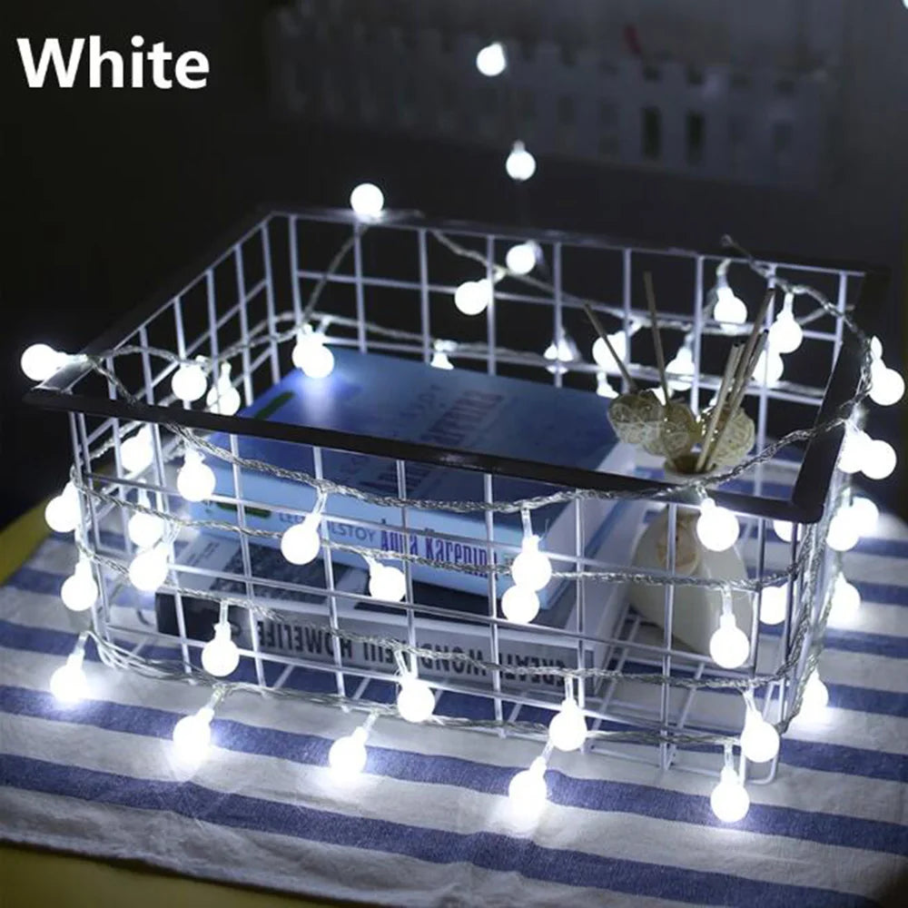 FanzyMarket 13m outdoor LED globe string lights with warm and cool white bulbs, perfect for garden, wedding, or party decor.