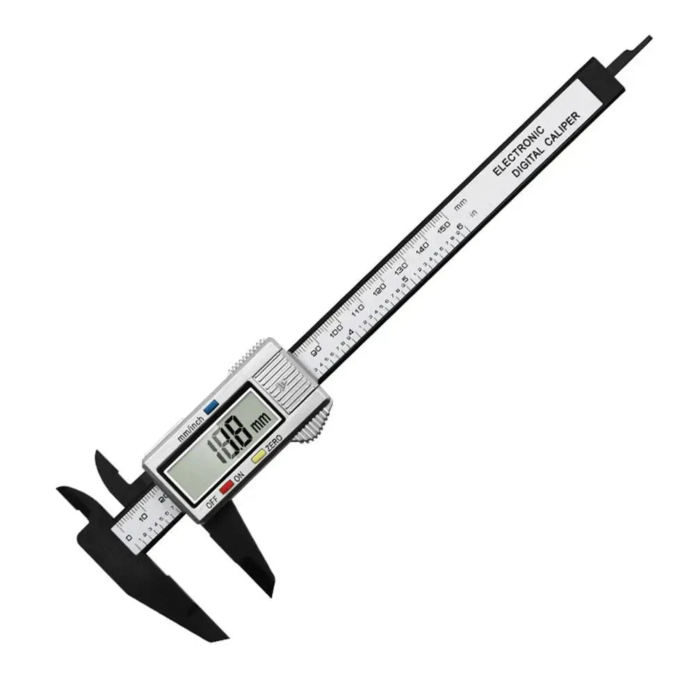 FanzyMarket digital caliper measuring 0-150mm, made of high-strength plastic, for woodworking, students, and home repair projects.