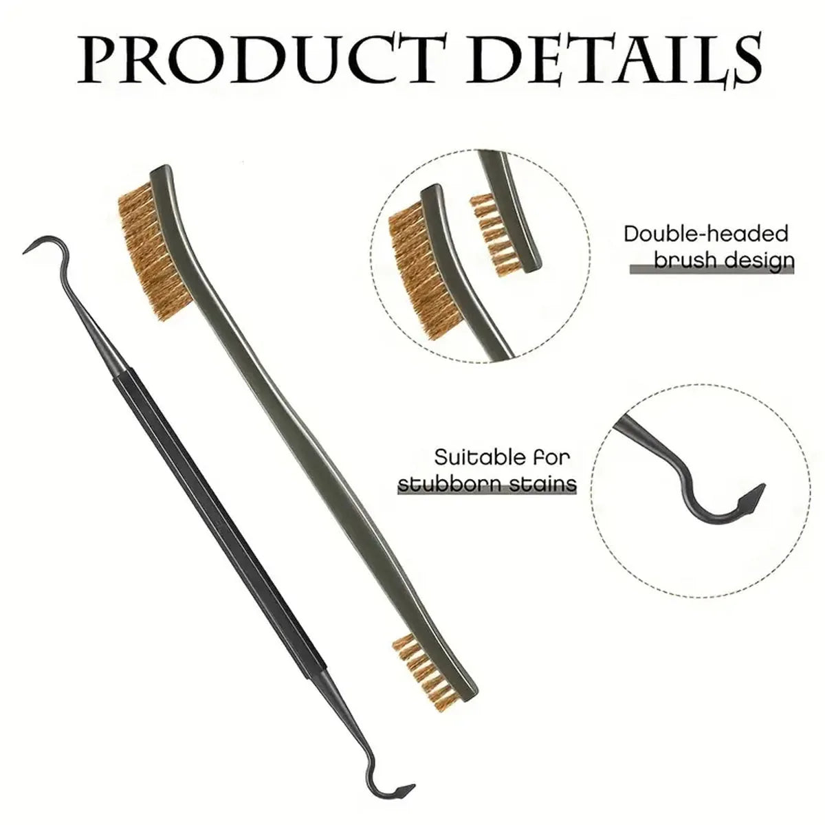 FanzyMarket 7-pack double-ended wire and hook brushes for cleaning and polishing cars, home, and DIY projects.