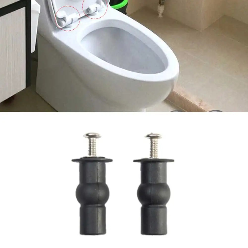 FanzyMarket 2-pack Top-Fix Toilet Seat Hinge Repair Kit with expansion screws and rubber well nuts for bathroom repairs.