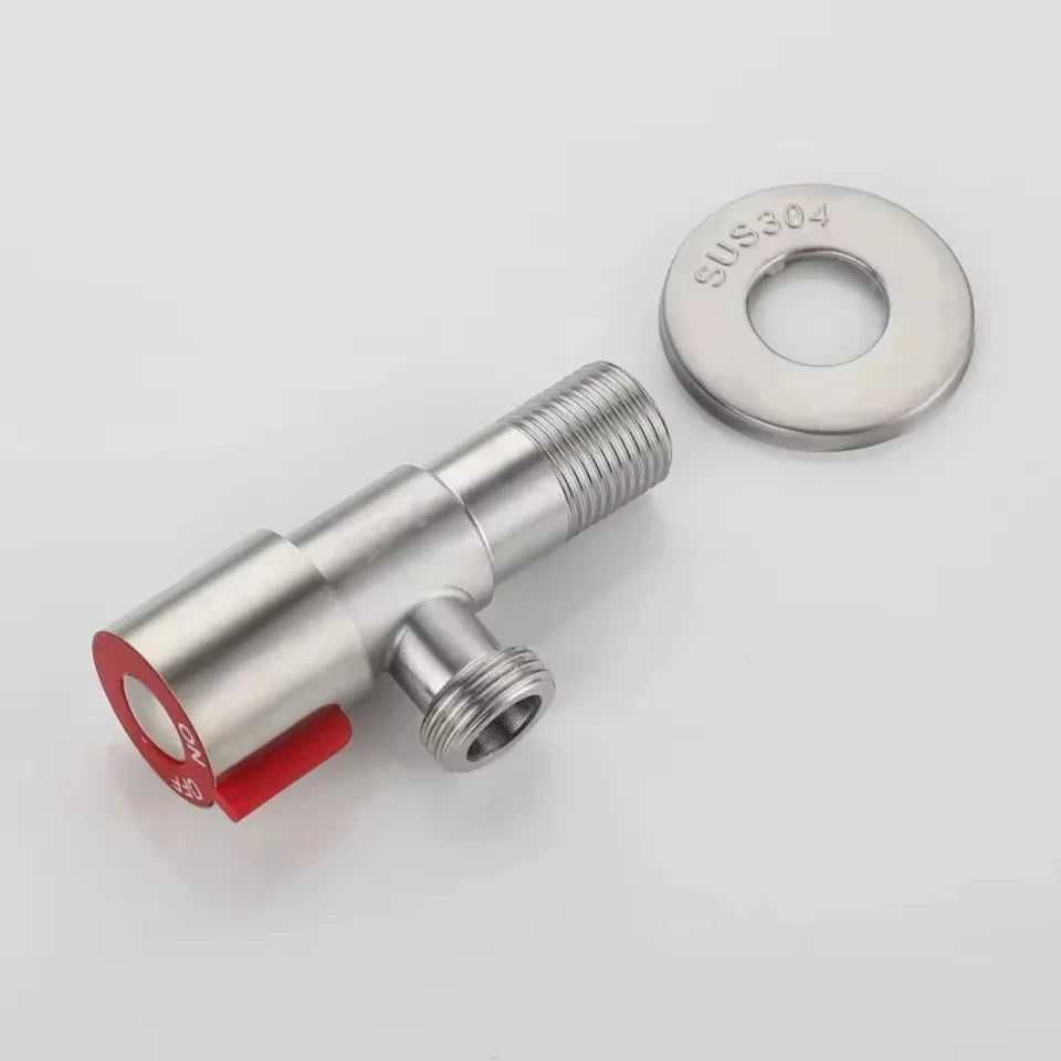 Brushed black 1/2 inch angle stop valve for bathroom bidet, toilet, or sink shut-off faucet, by FanzyMarket.