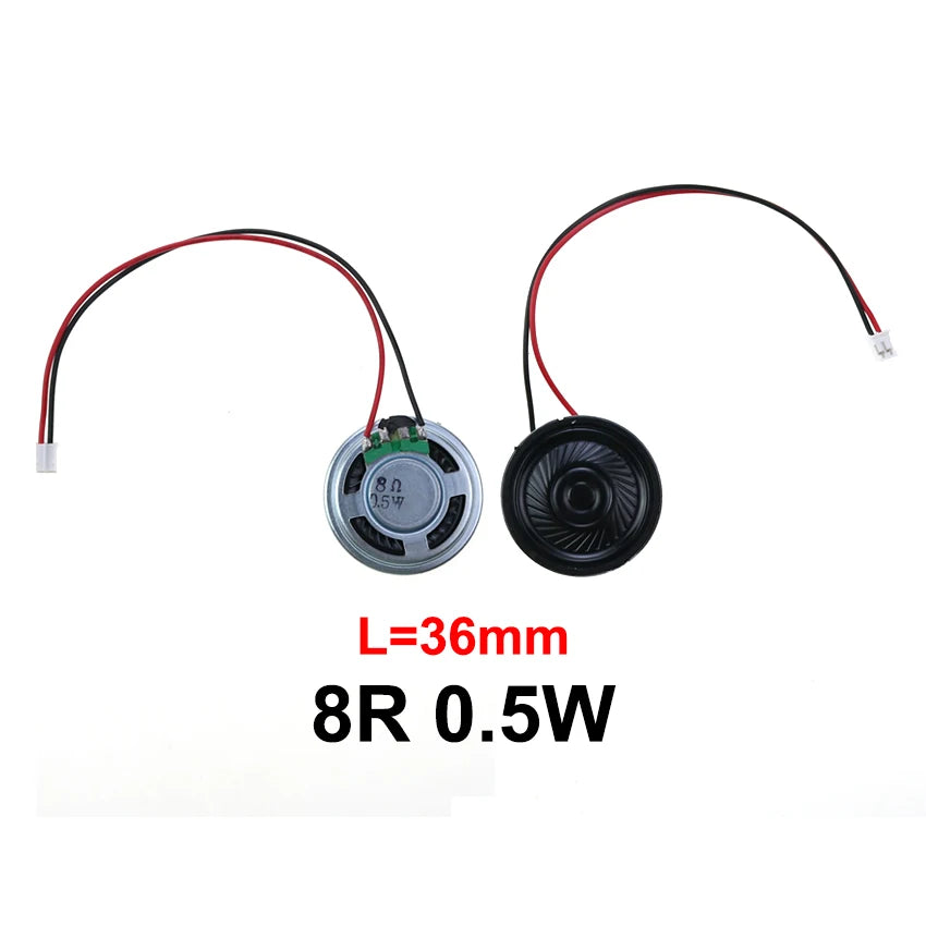 FanzyMarket 8Ω 0.5W mini ultra-thin horn speaker with P2.0 terminal, 20-57mm diameter, suitable for electronic audio projects.
