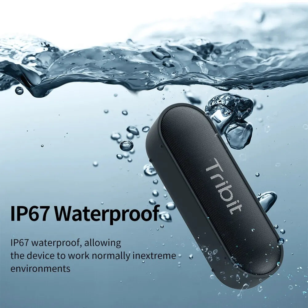 FanzyMarket portable Bluetooth speaker with waterproof IPX7, 16W output, Bluetooth 5.3, Type-C, AUX, ideal for camping and parties.